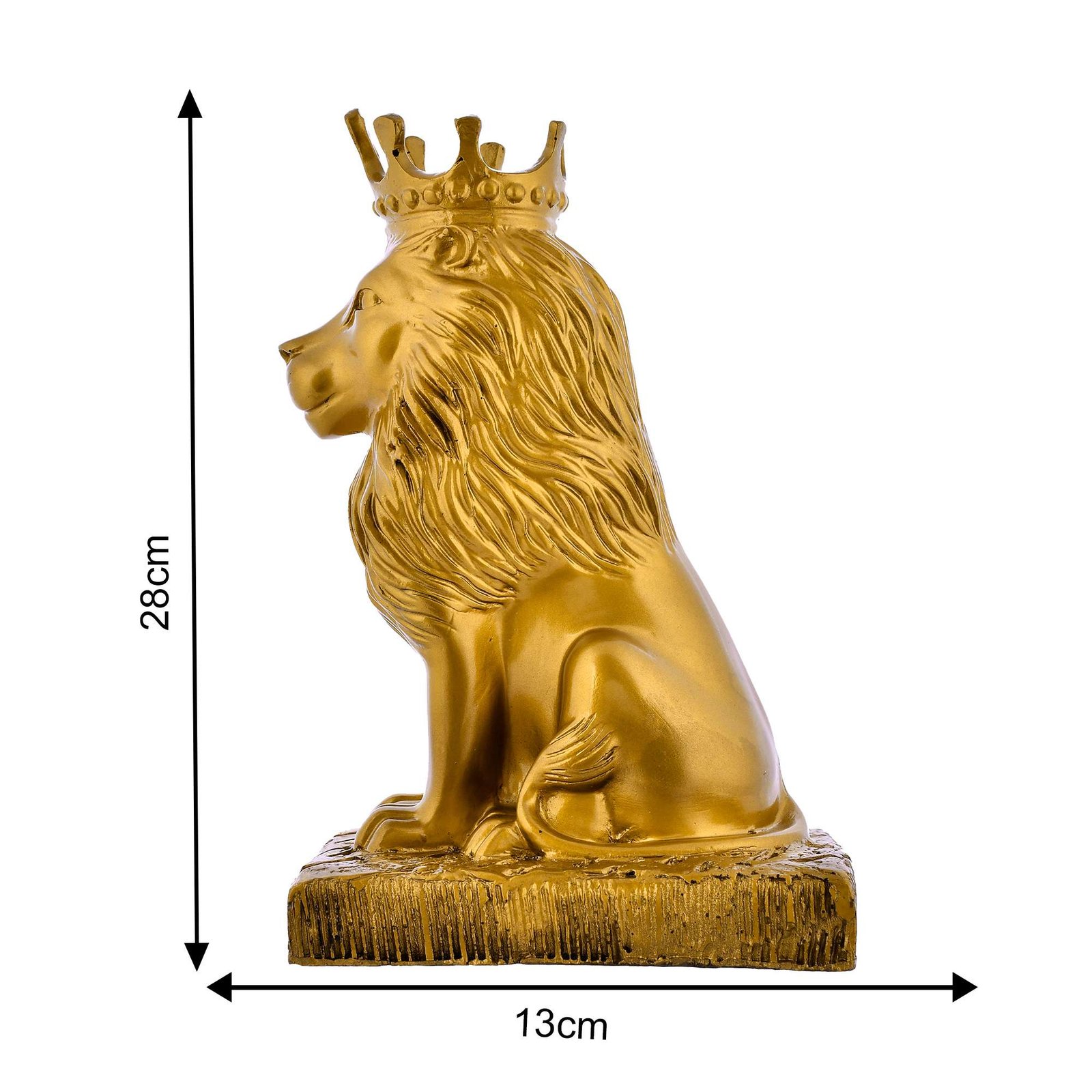 Lion Statue with Crown Sculpture - Image 4