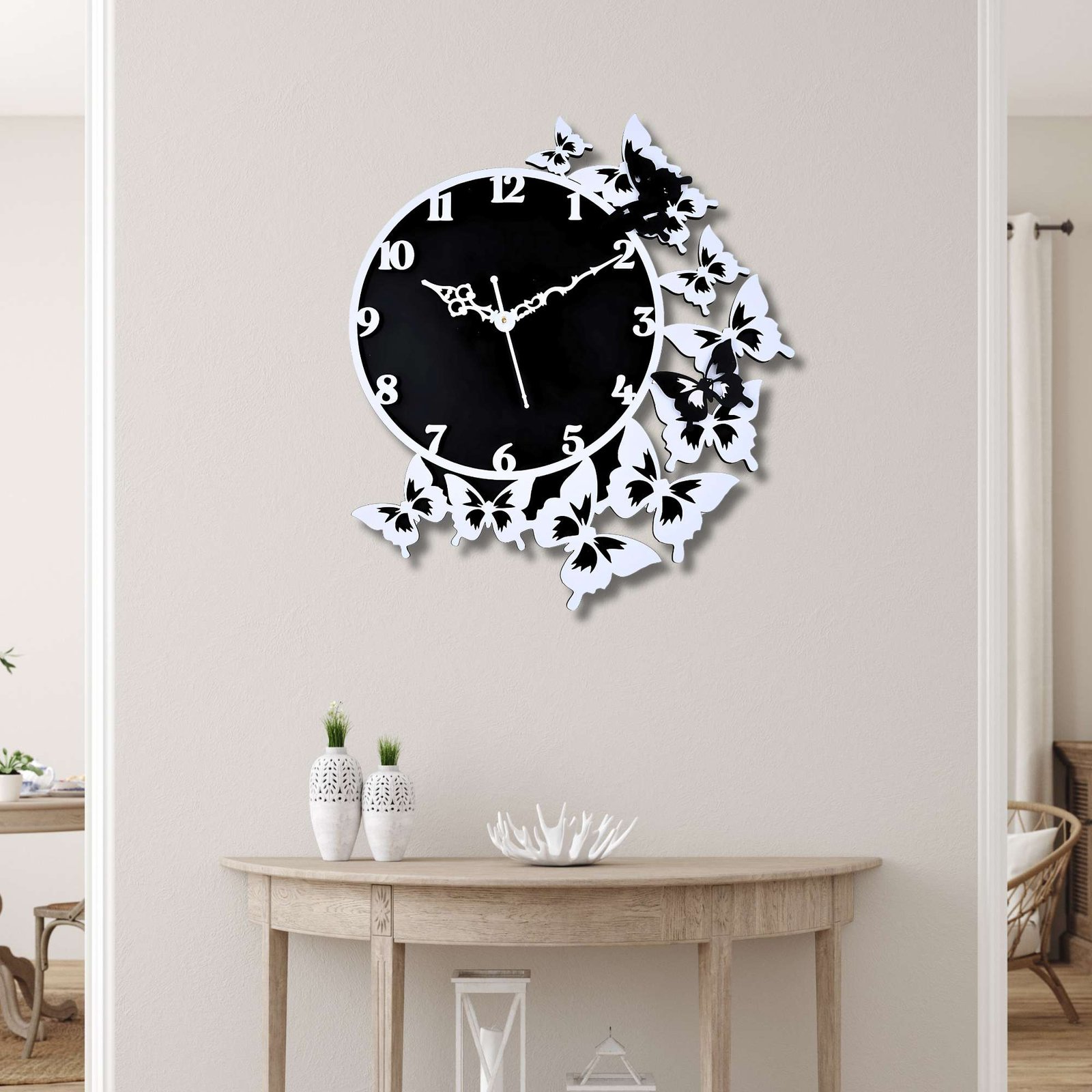 Wooden Silent Non-Ticking Wall Clock for Home Stylish Latest Designer Wall Clock for Home Living Room Bedroom Office Hall